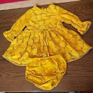 OshKosh mustard, lace dress with bloomers